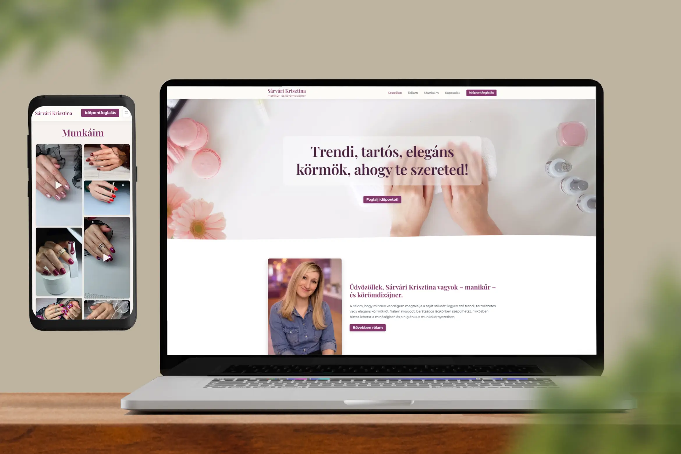 Krisztina körmös portfóliója: friss szakember, professzionális online jelenlét