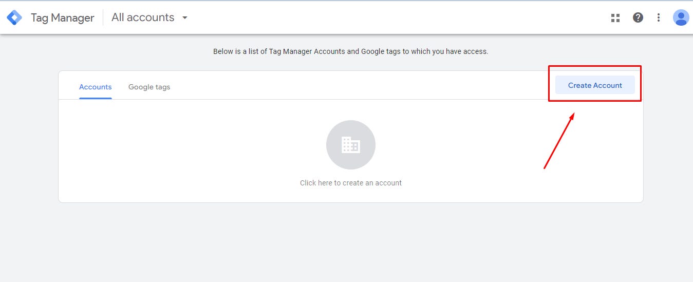 Google Tag Maganer fiók létrehozása